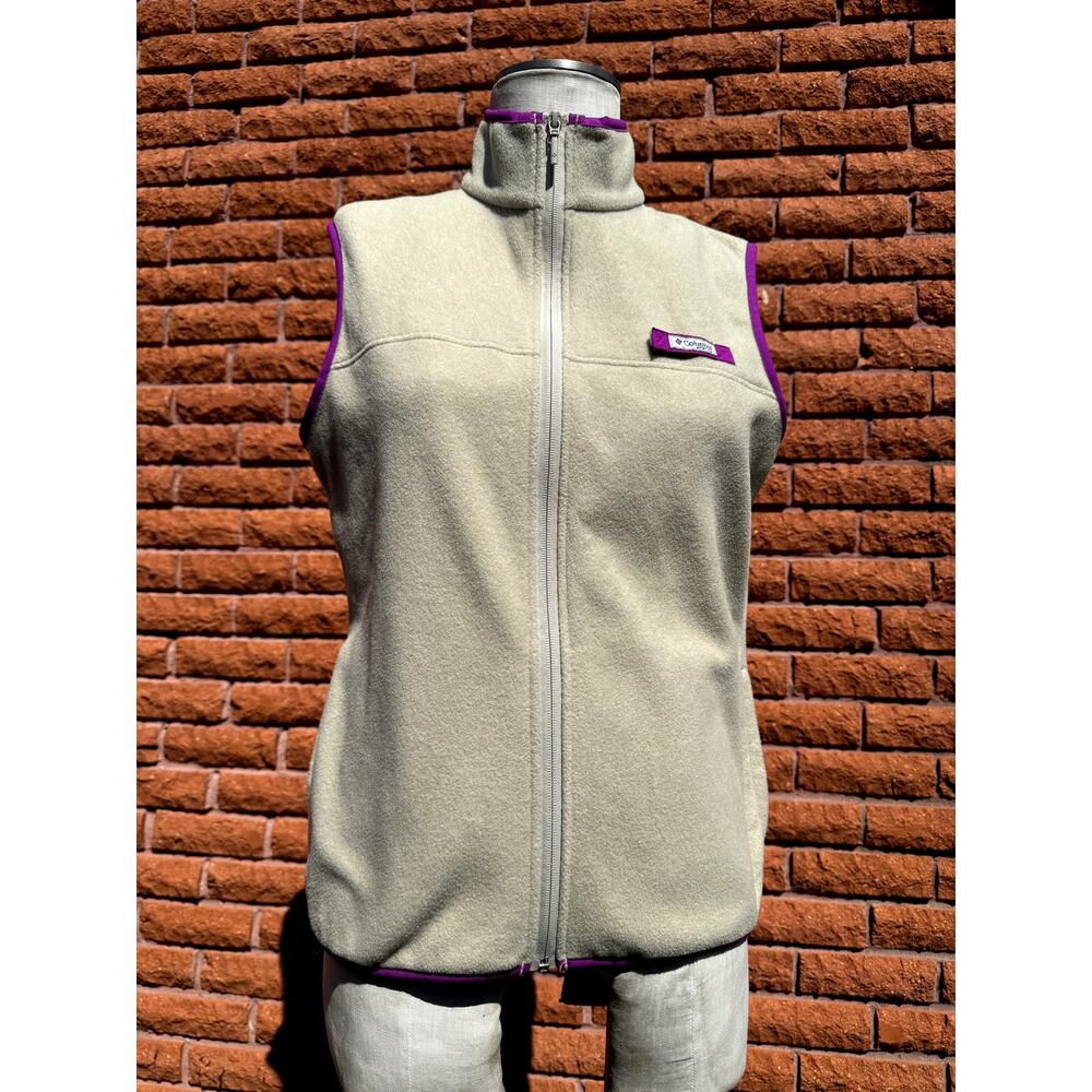 Columbia fleece vest cream and purple women's medium